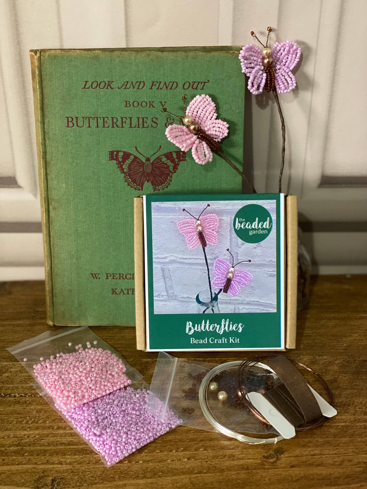 Butterflies Pink/Purple Bead Craft Kit - A creative gift.