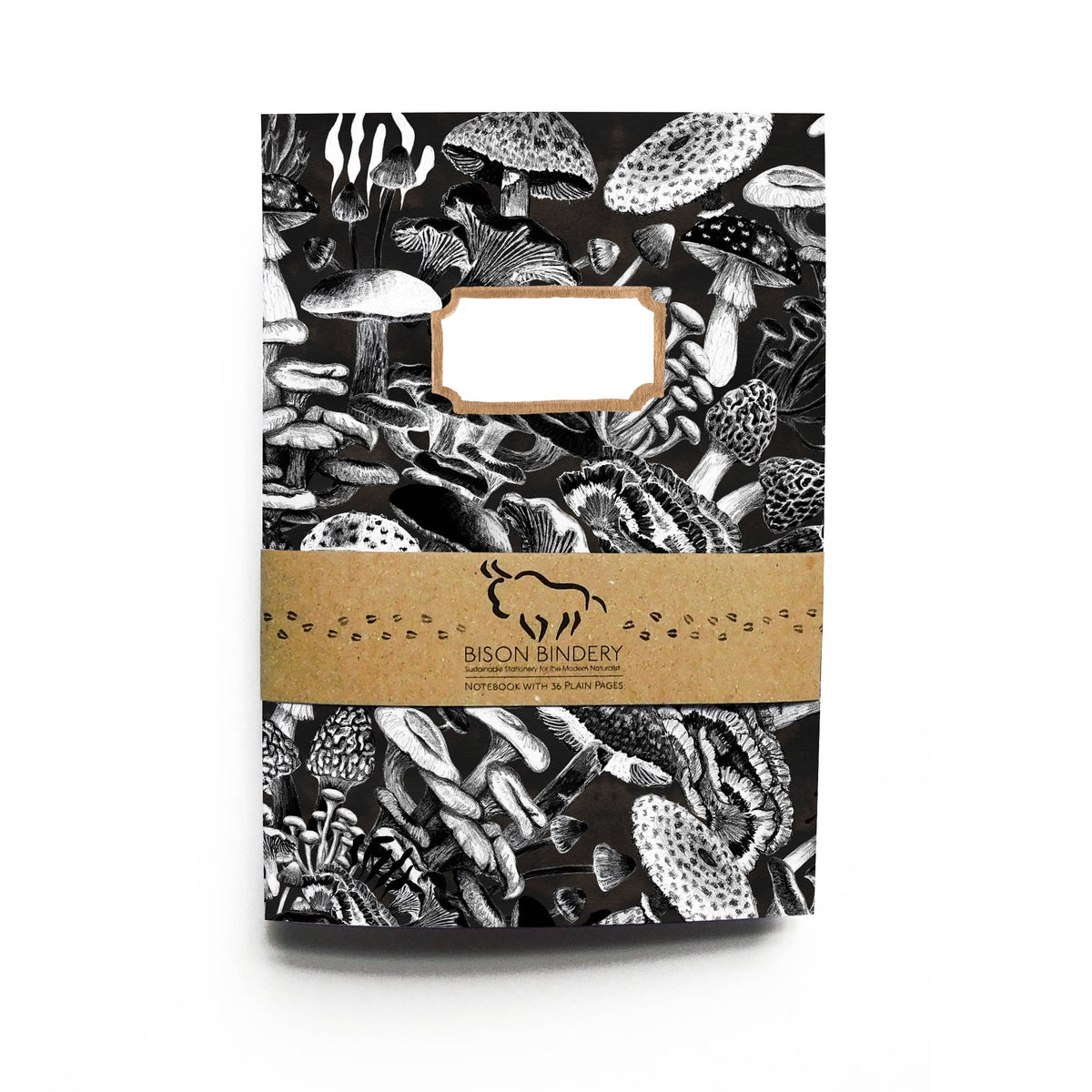 Mushroom A5 Recycled Notebook - 36 Plain Pages