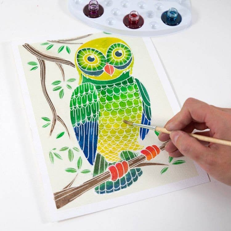 Painting Kit for Children - Aquarellum Owls - Medium