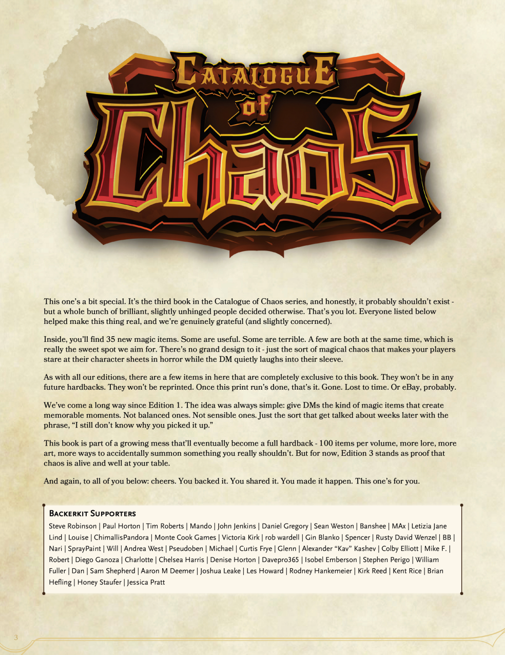 Catalogue of Chaos Ed. 1 - Magical Items of Unintended Consequences