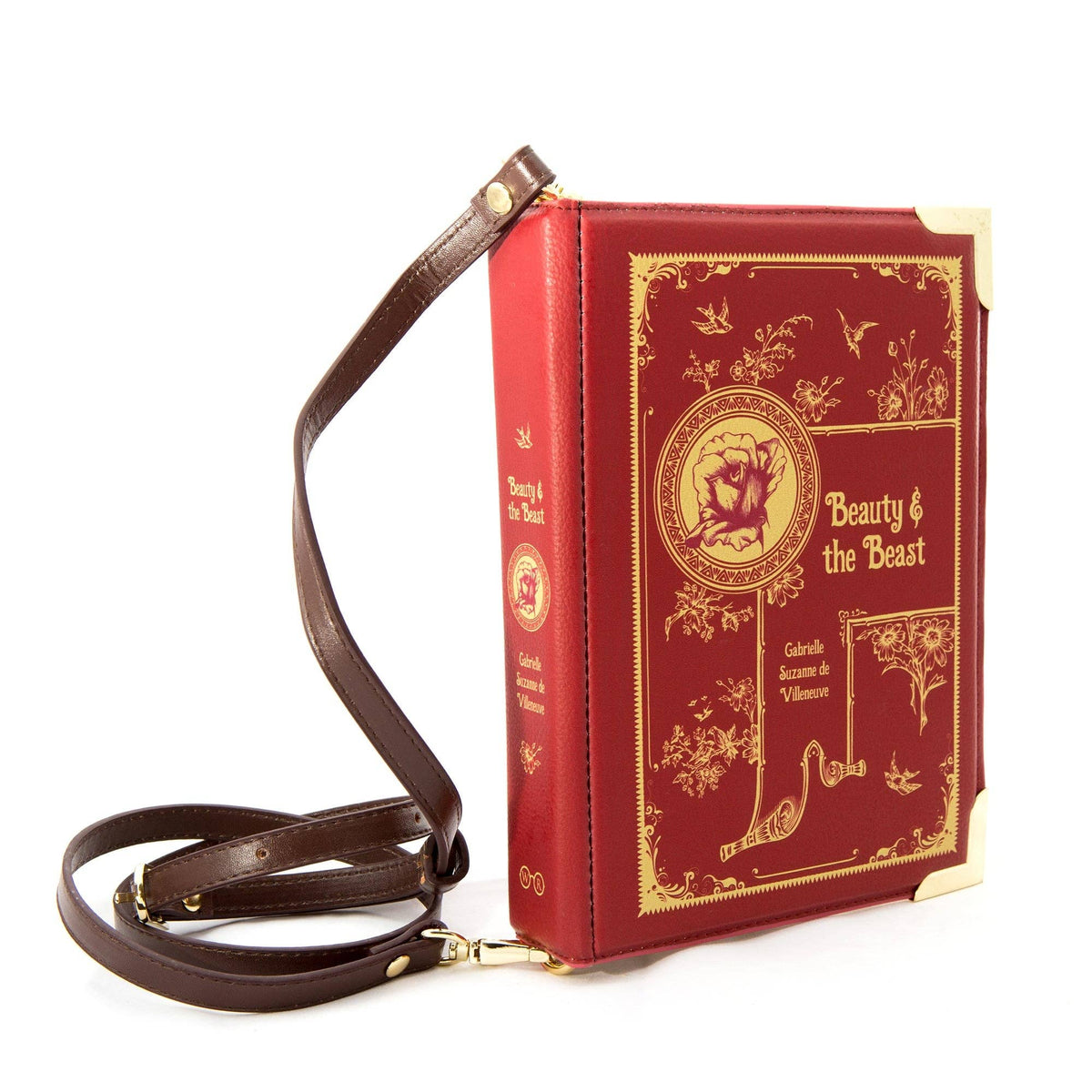 The Beauty and The Beast Red Book Handbag Crossbody Purse: Large