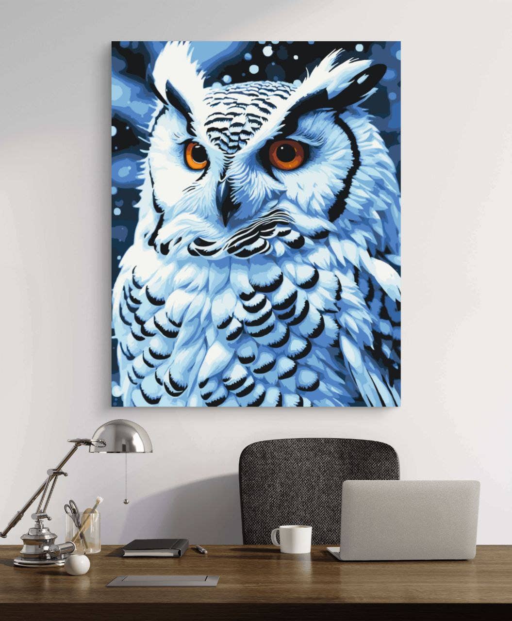 Snowy Owl Paint by Numbers Kit, 40x50 cm