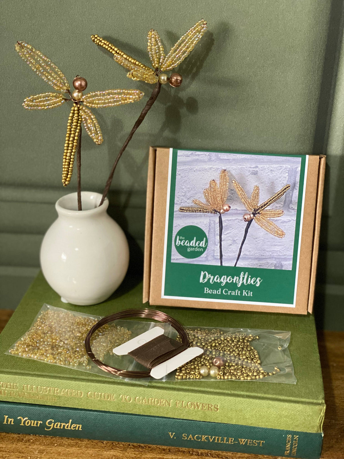 Golden Dragonflies Bead Craft Kit -A creative gift idea.