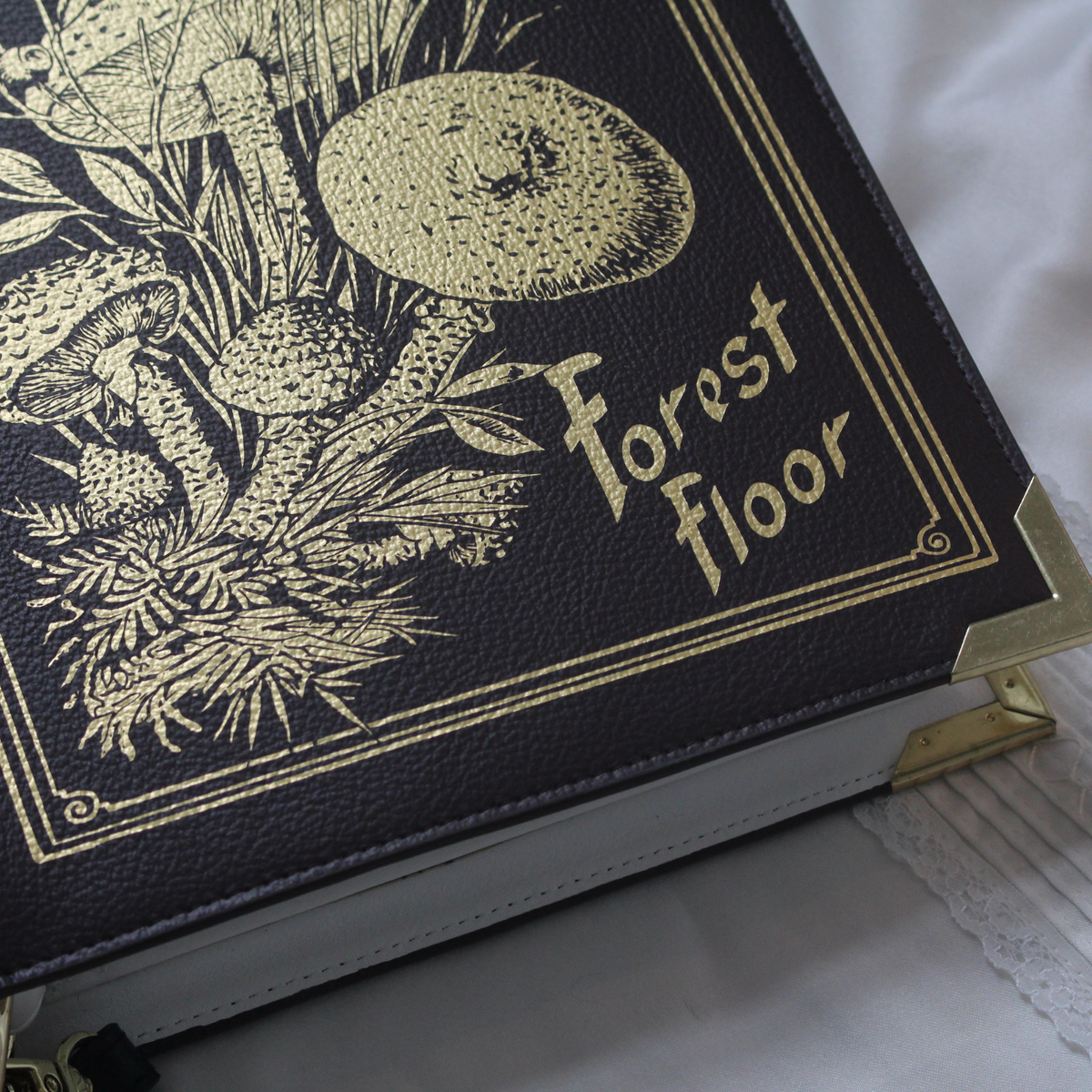 Luxury Gold Foiled Secrets of the Forest Floor Book Handbag Crossbody Purse: Large