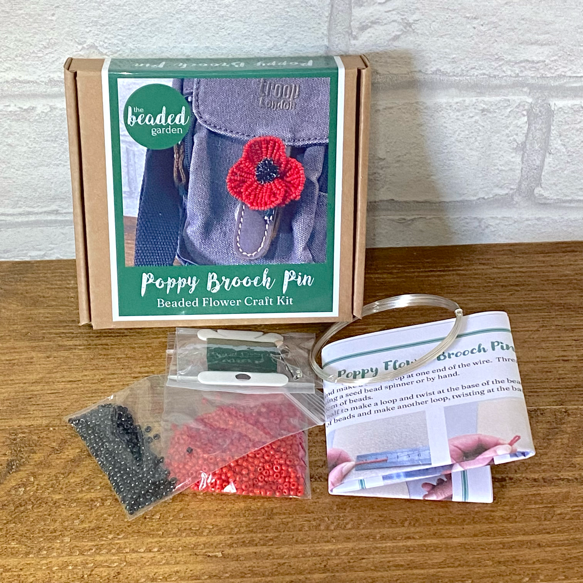 Poppy Flower Brooch Pin Craft Kit -A creative gift idea.