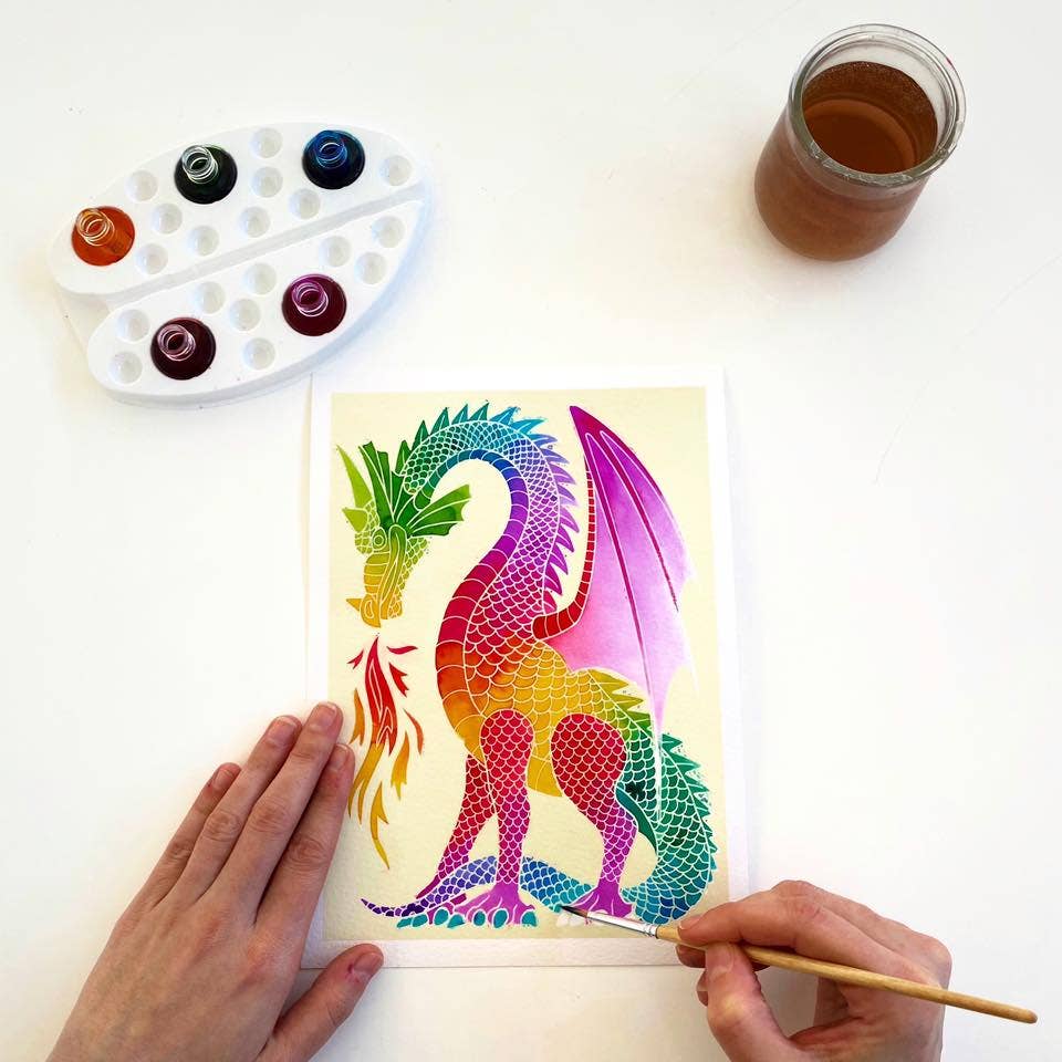 Paint by Numbers - Aquarellum Dragons - Medium