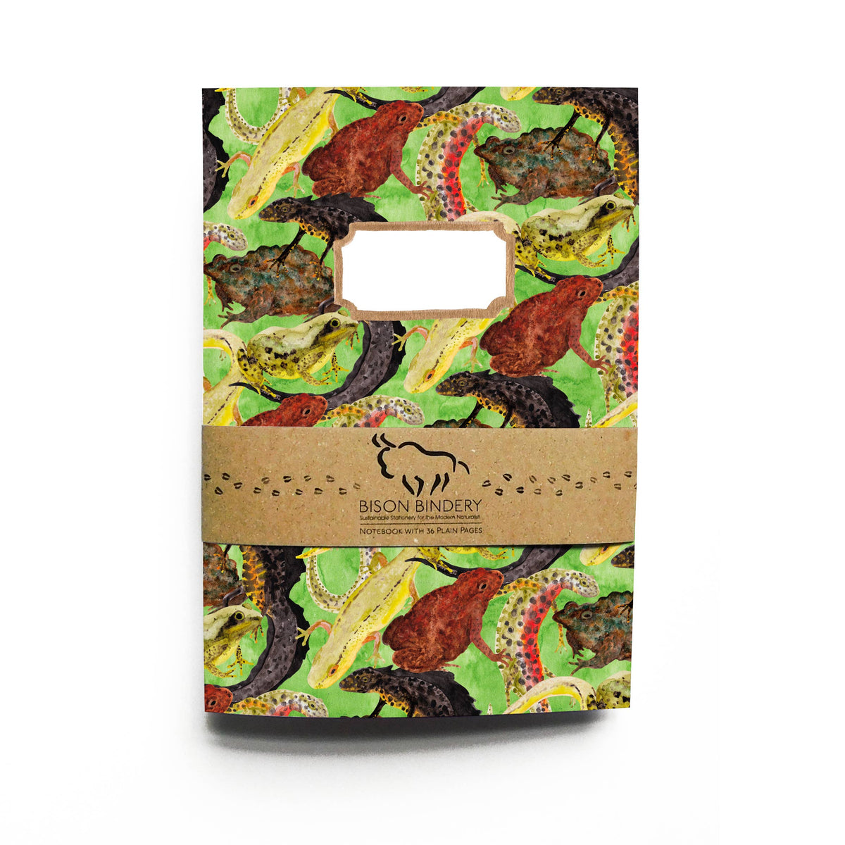Amphibia Print A5 Recycled Notebook - 36 Plain Pages