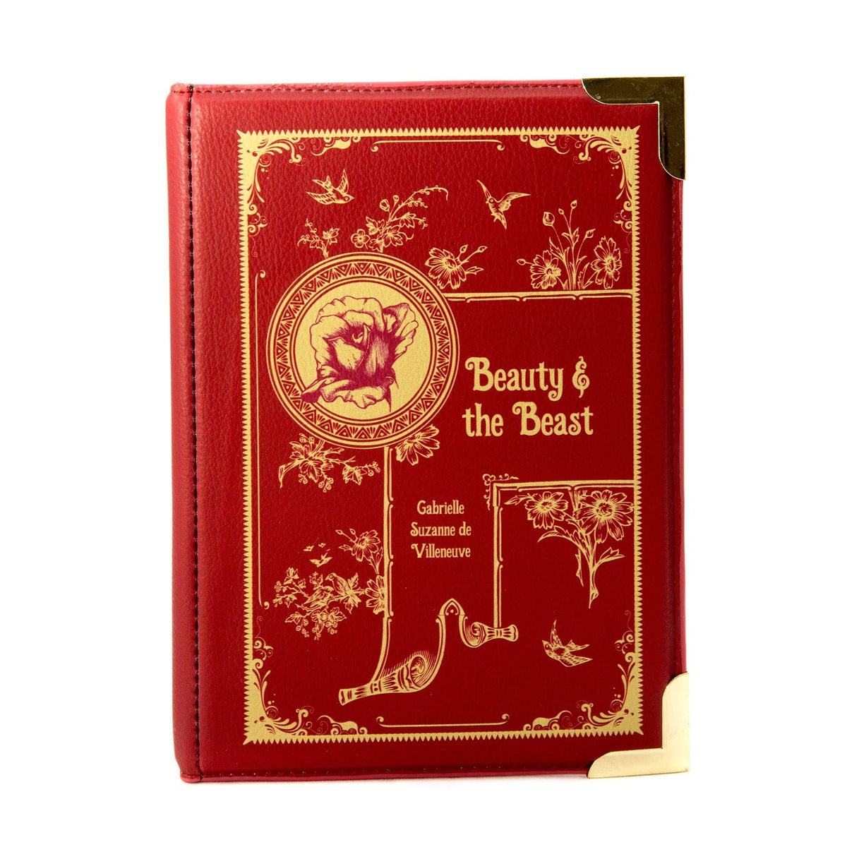 The Beauty and The Beast Red Book Handbag Crossbody Purse: Large