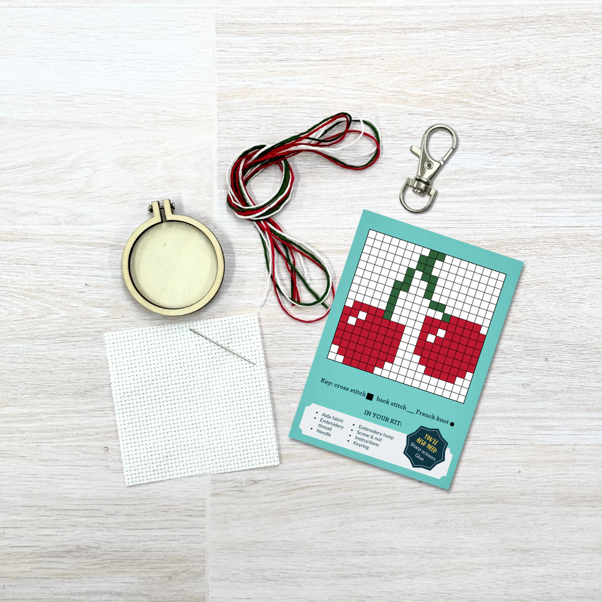 I Love You Cherry Much Mini Matchbox Cross Stitch Kit