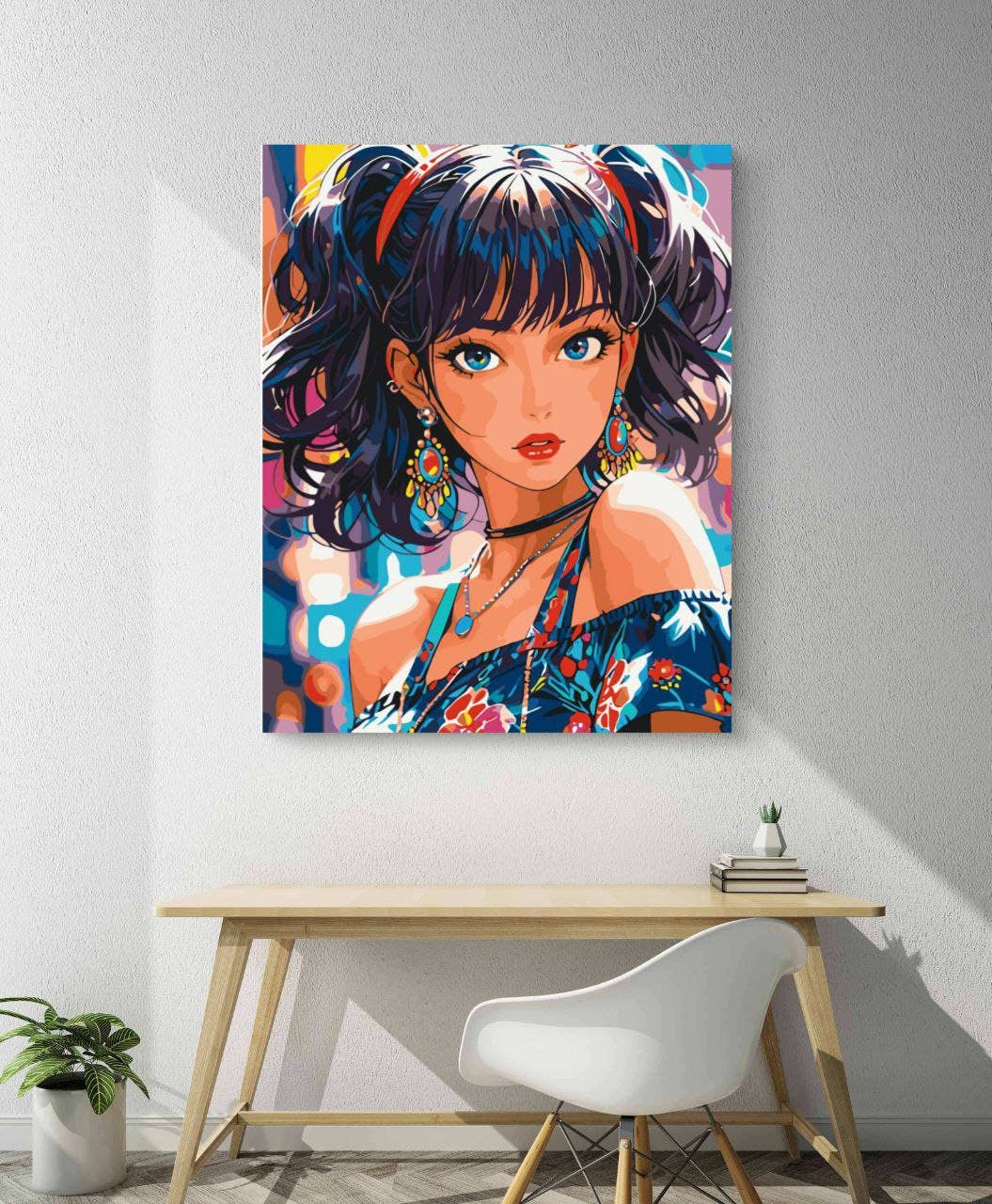 Colorful Pop Art Girl Paint by Numbers Kit, 40x50 cm