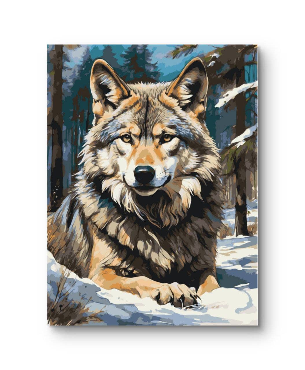 Majestic Wolf Paint by Numbers Kit, 40x50 cm