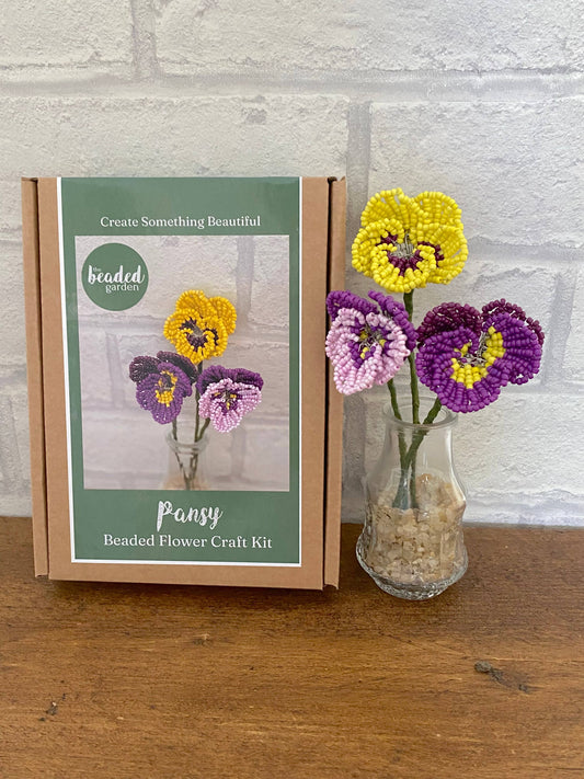Pansy Beaded Flower Craft Kit -  A creative gift idea.