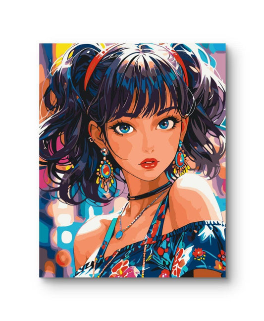 Colorful Pop Art Girl Paint by Numbers Kit, 40x50 cm