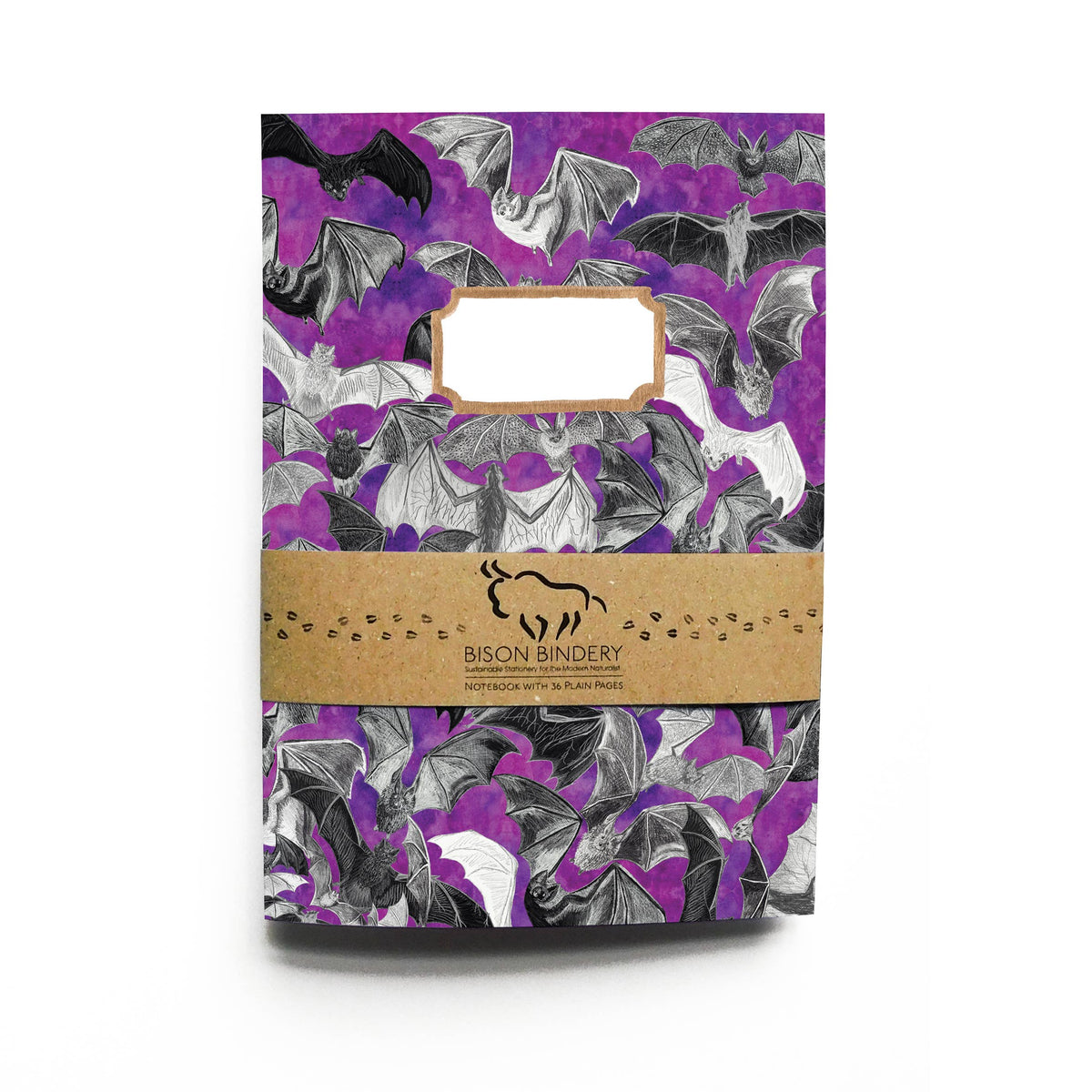Chiroptera Bat A5 Recycled Notebook - 36 Plain Pages