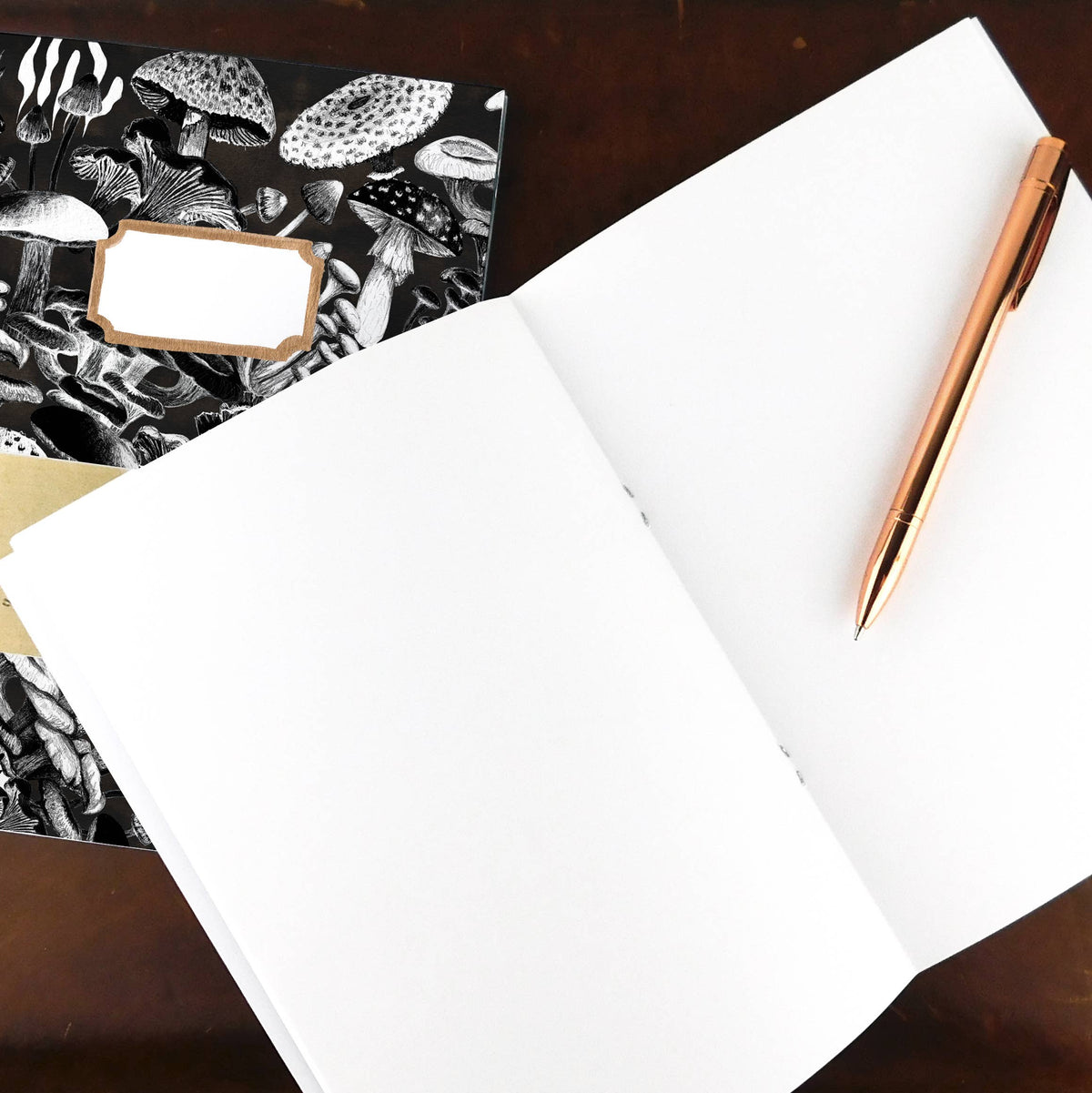 Mushroom A5 Recycled Notebook - 36 Plain Pages