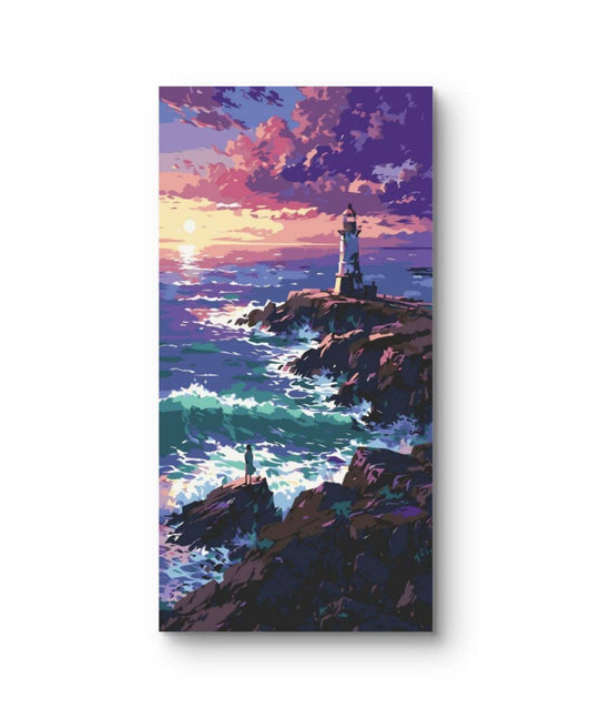 Ocean Lighthouse Sunset Paint by Numbers Kit, 40x50 cm