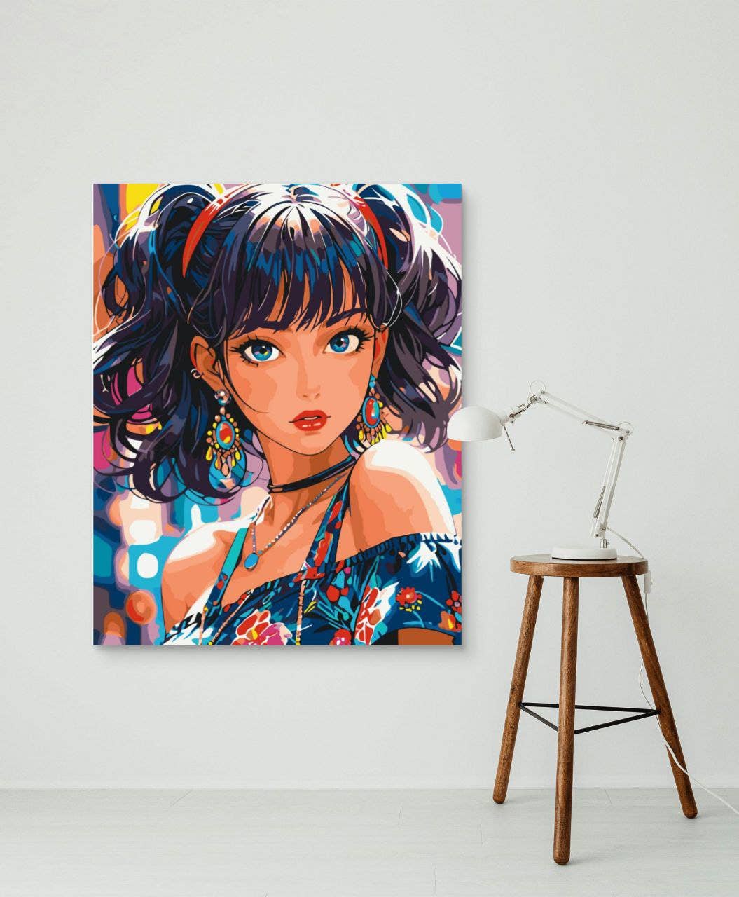Colorful Pop Art Girl Paint by Numbers Kit, 40x50 cm
