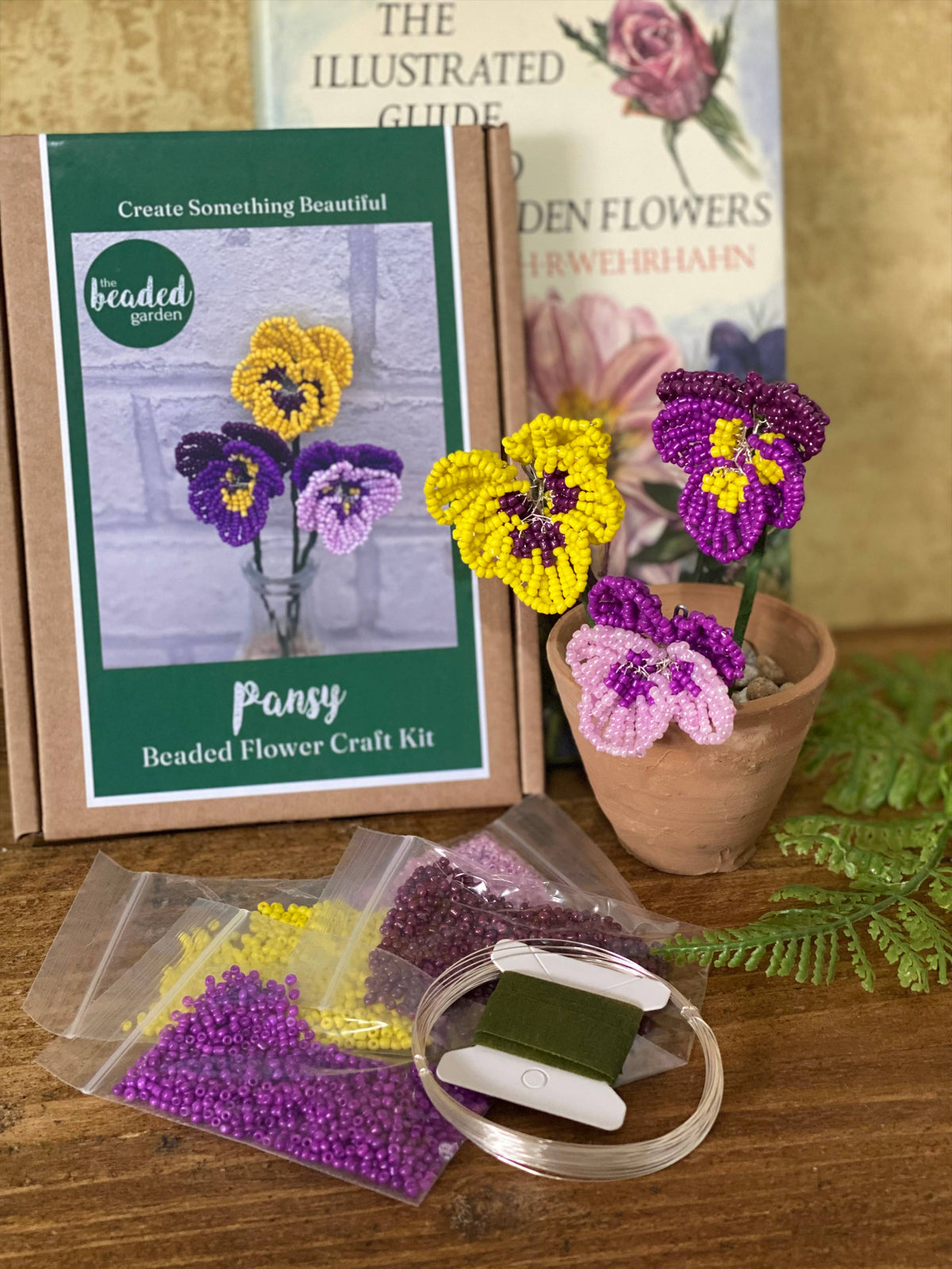 Pansy Beaded Flower Craft Kit -  A creative gift idea.