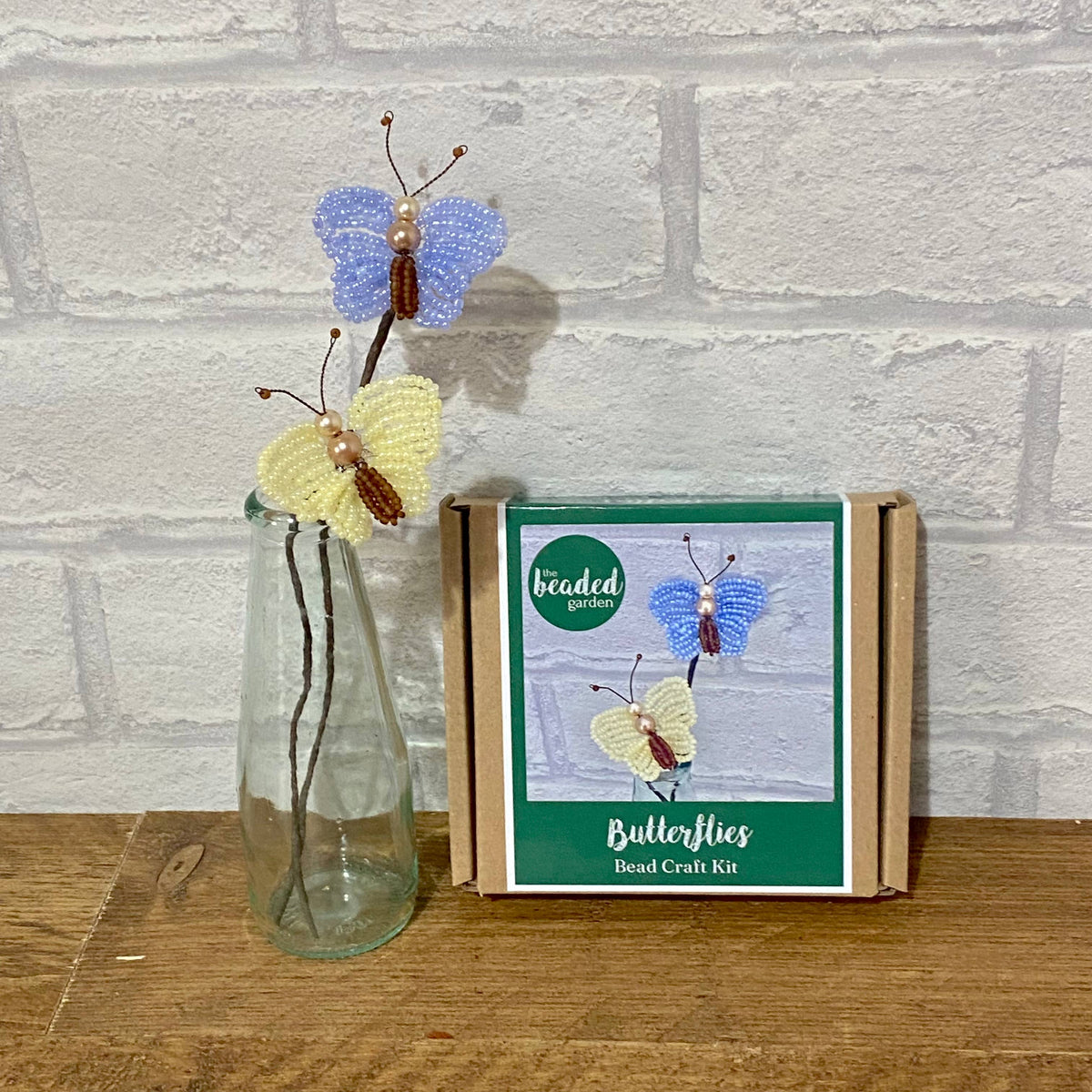 Butterflies Lemon/Blue Bead Craft Kit - A creative gift.