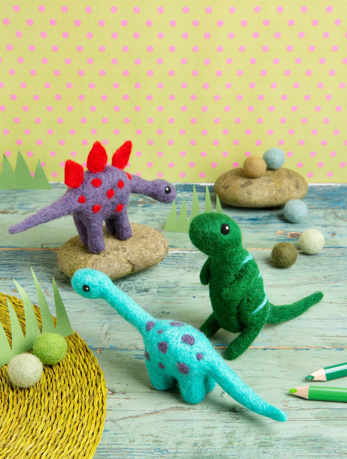 Stegosaurus Mini Needle Felting Kit | Dinosaur Craft Kit
