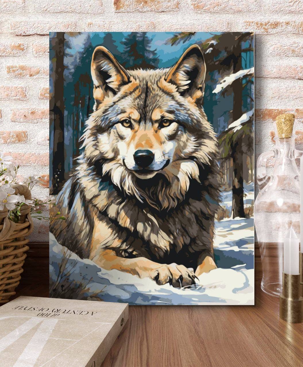 Majestic Wolf Paint by Numbers Kit, 40x50 cm