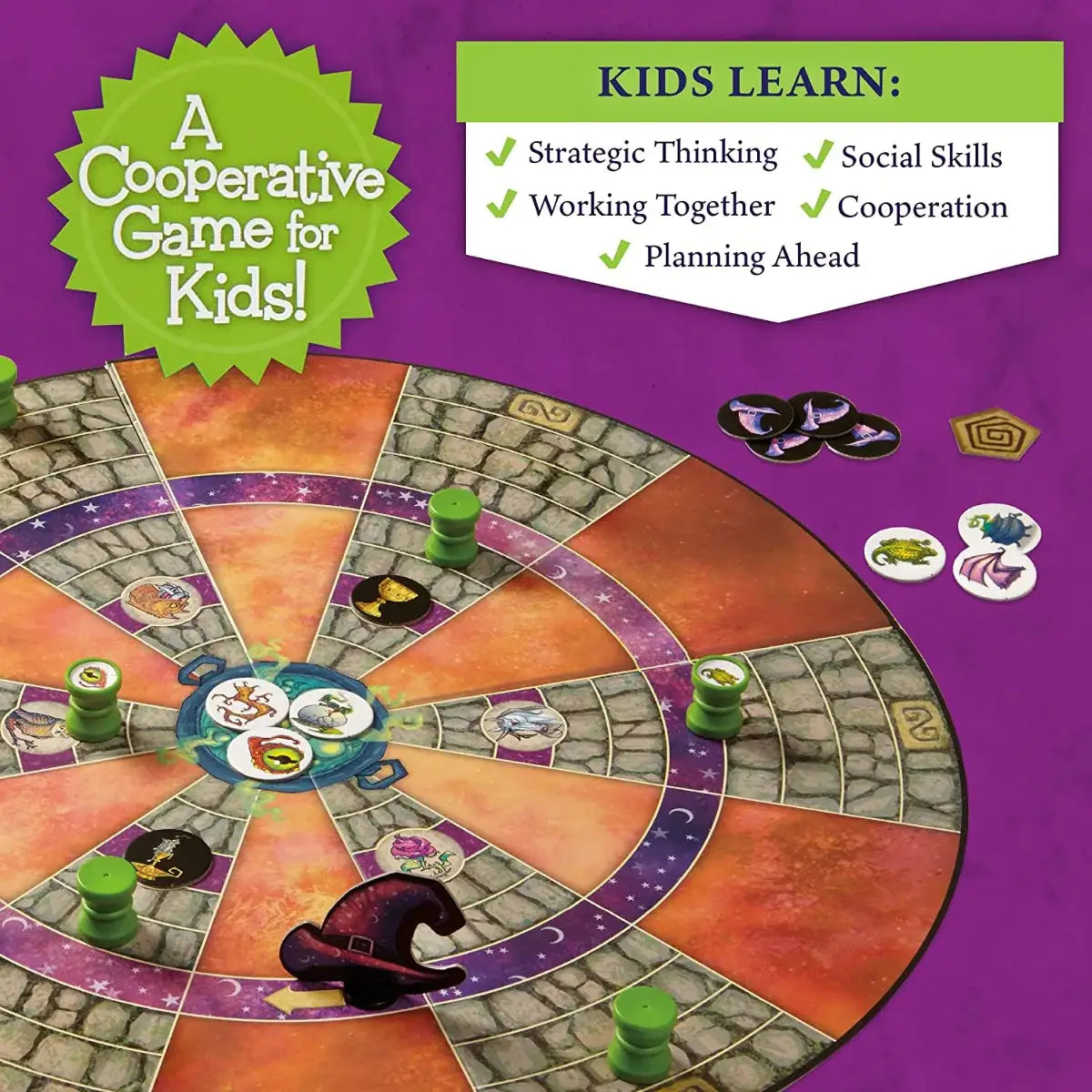 Peaceable Kingdom Cauldron Quest Cooperative Game for Kids