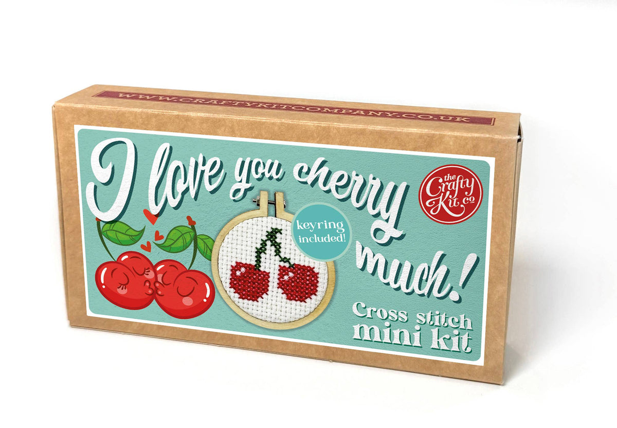 I Love You Cherry Much Mini Matchbox Cross Stitch Kit