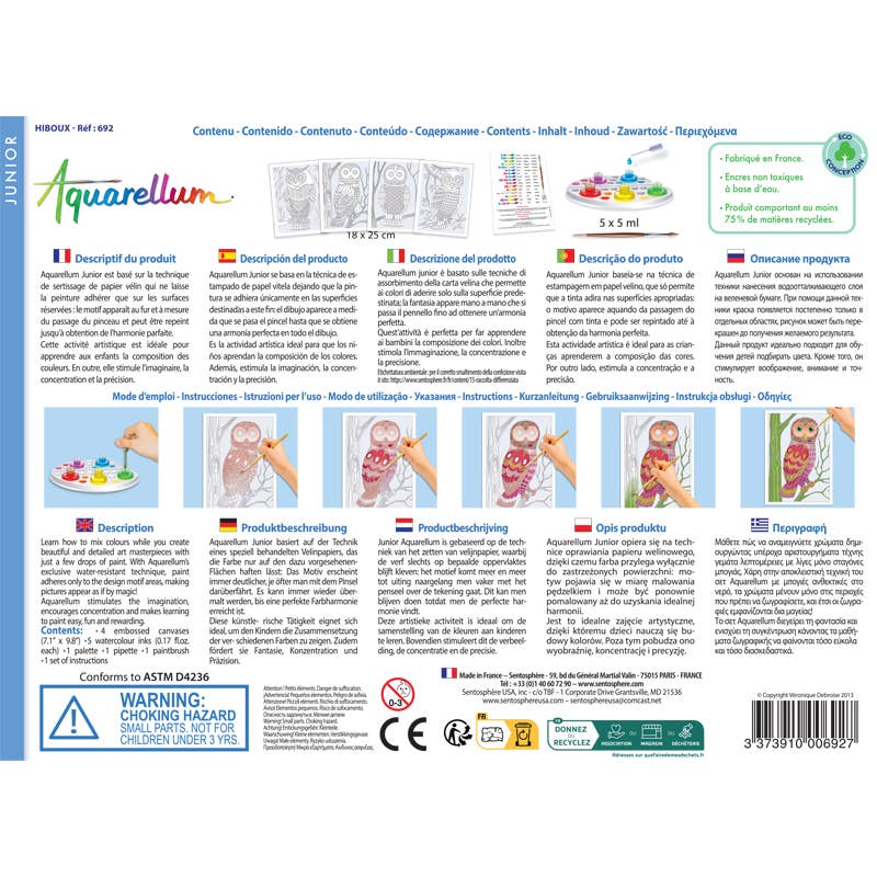 Painting Kit for Children - Aquarellum Owls - Medium