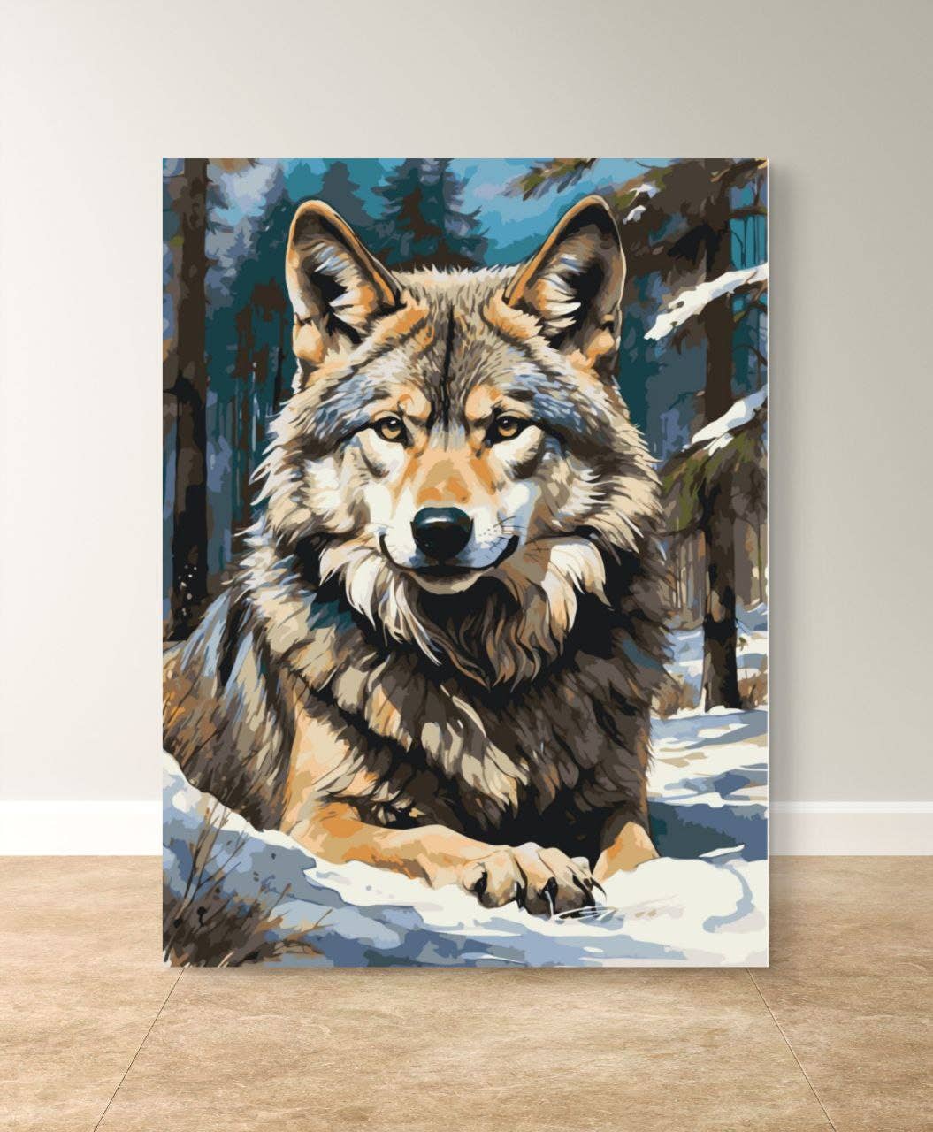 Majestic Wolf Paint by Numbers Kit, 40x50 cm