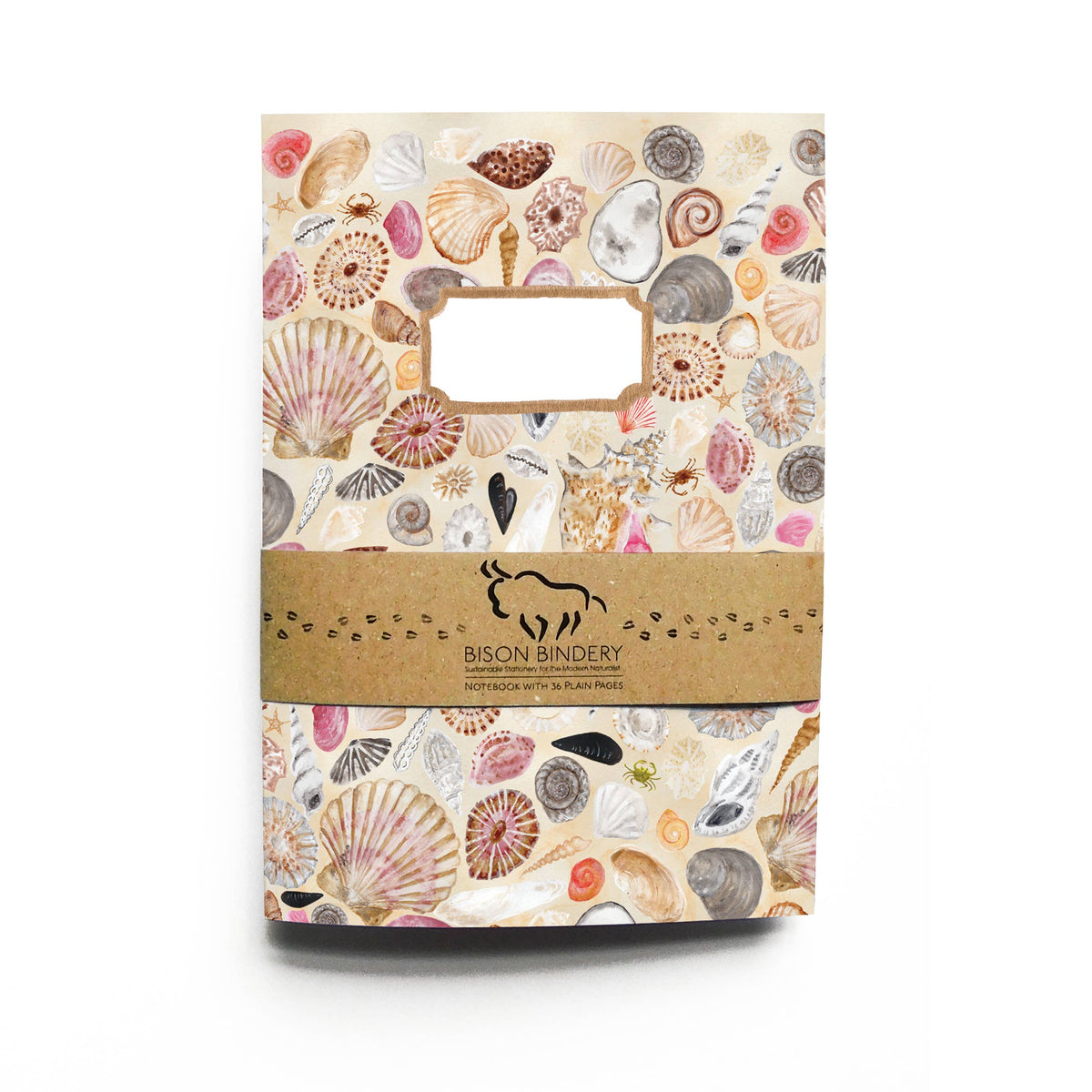Conchae Sea Shell A5 Recycled Notebook - 36 Plain Pages