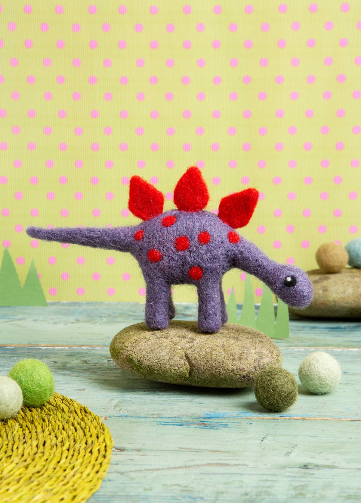 Stegosaurus Mini Needle Felting Kit | Dinosaur Craft Kit