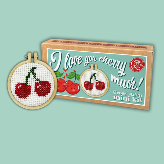 I Love You Cherry Much Mini Matchbox Cross Stitch Kit