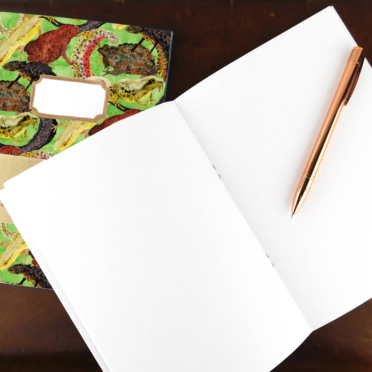 Amphibia Print A5 Recycled Notebook - 36 Plain Pages