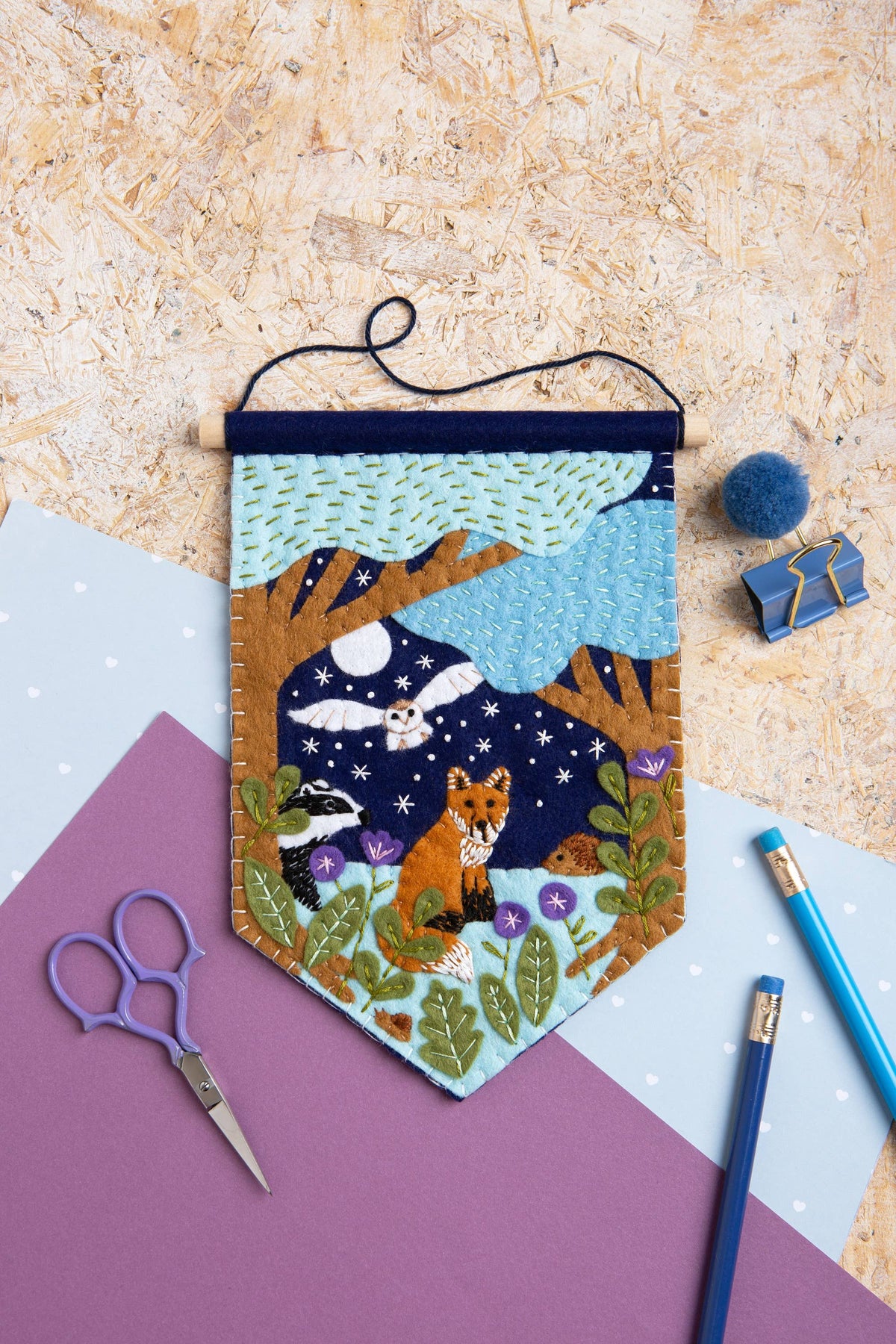 Woodland Pennant Felt Craft Kit | Beginner Craft Kit